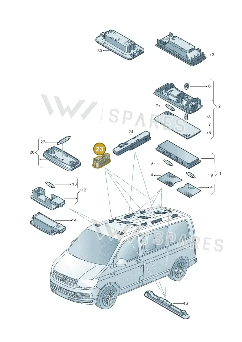 7E7947295F — Volkswagen Caravelle (2015-2019) diagram 861947020, position 23