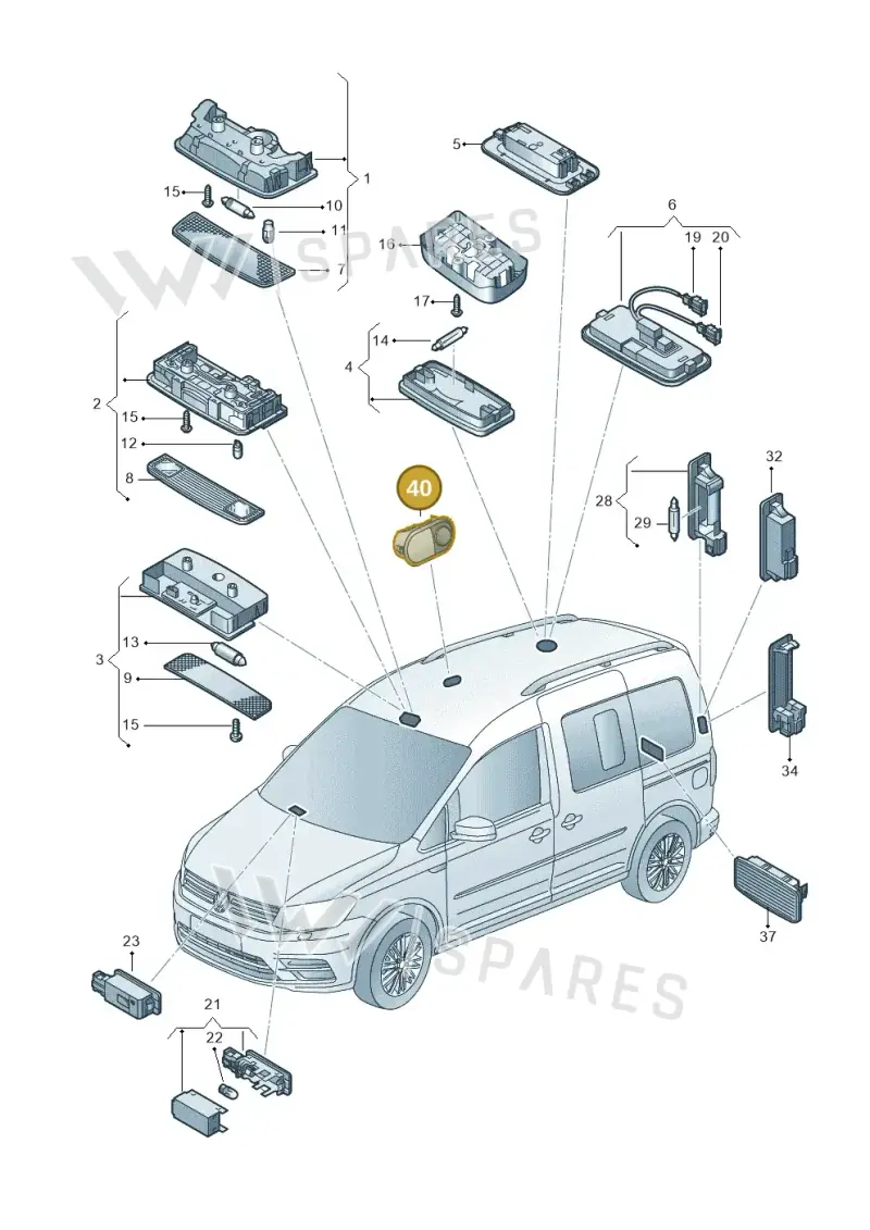 7E7947295F — Volkswagen Caddy (2015-2020) diagram 866947020, position 40