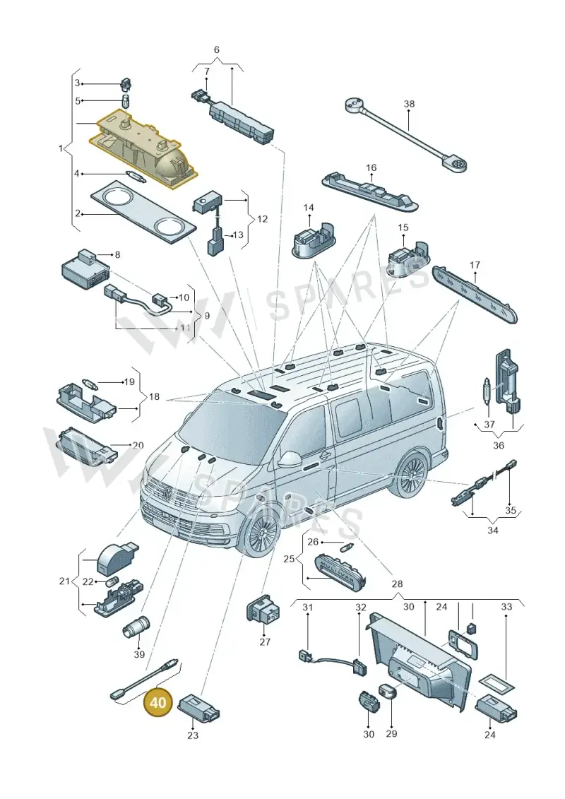 7E8947105 — Volkswagen California Camper (2015-2019) diagram 871947010, position 40
