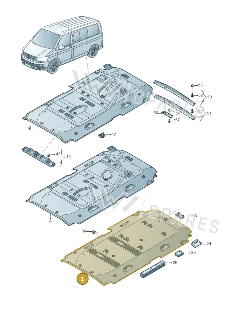 7E9867503A6K8 — Volkswagen Caravelle (2015-2019) diagram 861867650, position 1