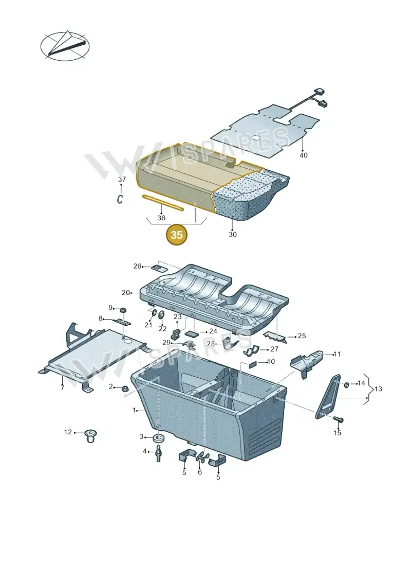 7E9881405CAZPQ — Volkswagen Caravelle (2019-2024) diagram 861881100, position 35