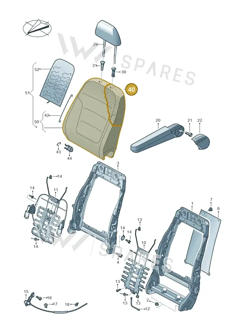 7E9881776 — Volkswagen Caravelle (2015-2019) diagram 861881500, position 40