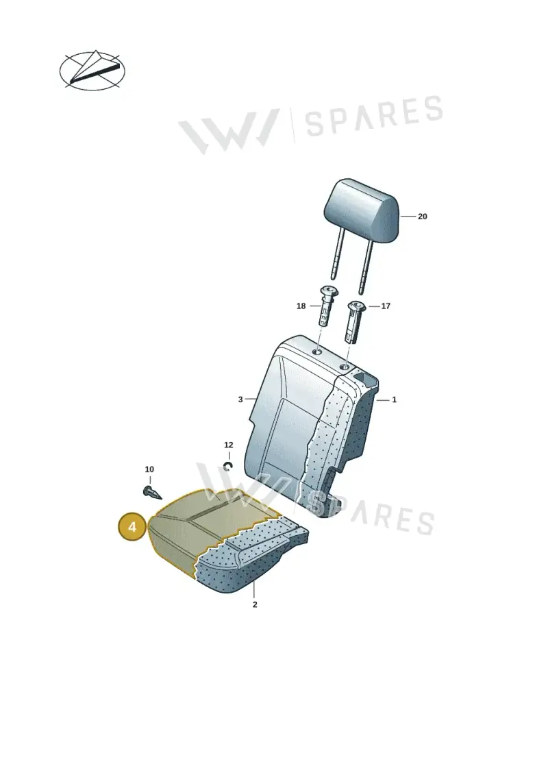7E9883405ALZPQ — Volkswagen Caravelle (2019-2024) diagram 7em883300, position 4