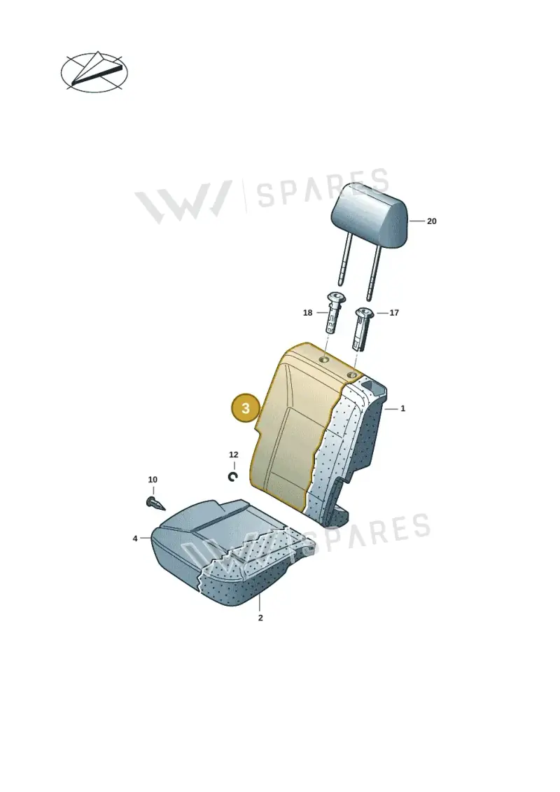 7E9883805APZPQ — Volkswagen Caravelle (2019-2024) diagram 7em883300, position 3