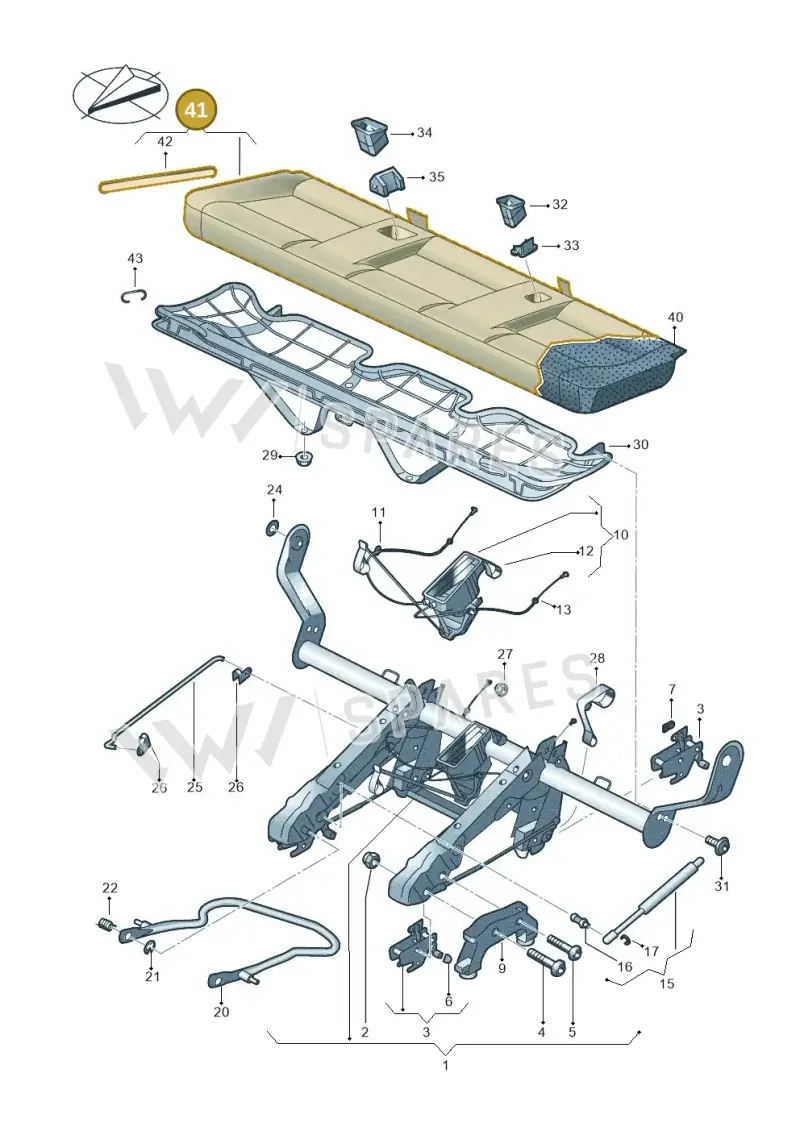 7E9885405TZPQ — Volkswagen Caravelle (2019-2024) diagram 861885000, position 41