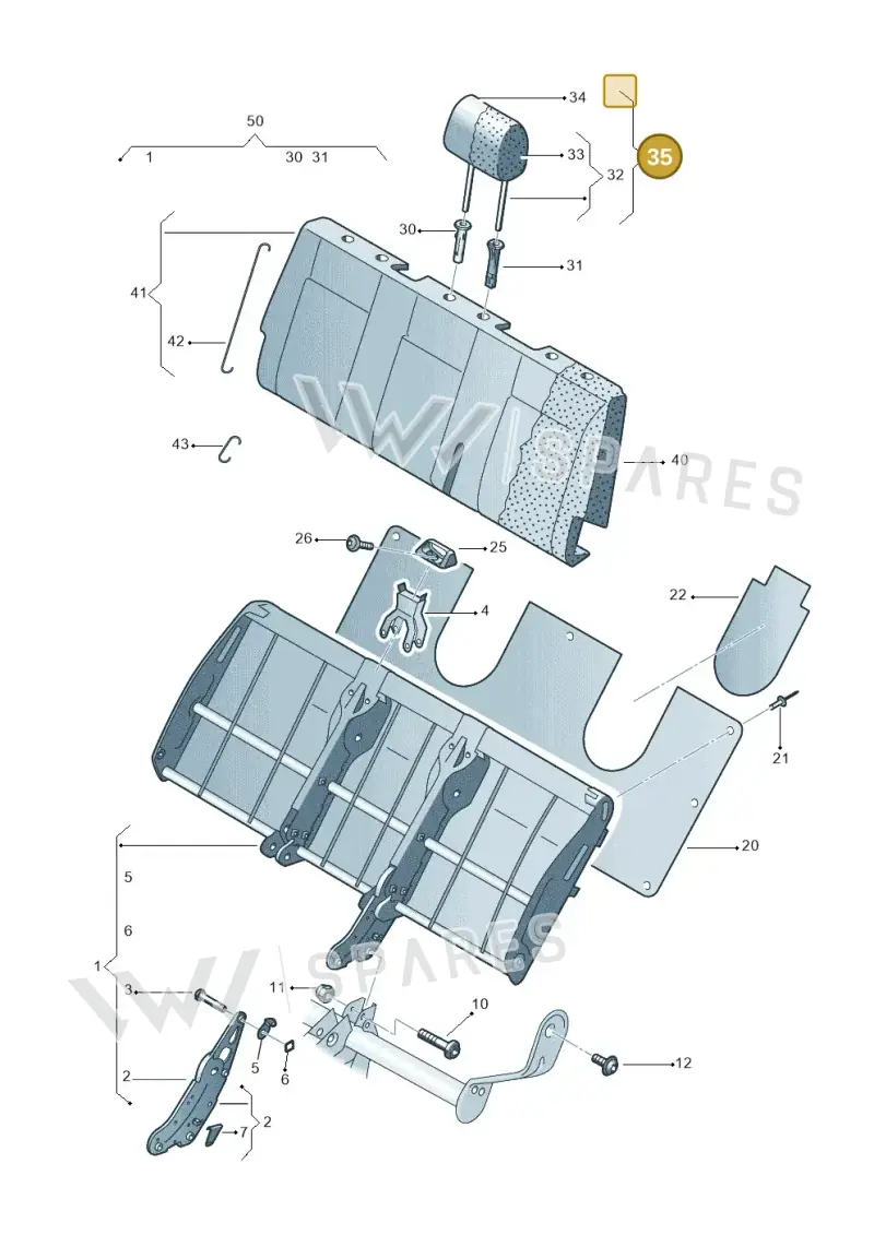 7F0881903AHRL1 — Volkswagen Caravelle (2019-2024) diagram 410885500, position 35