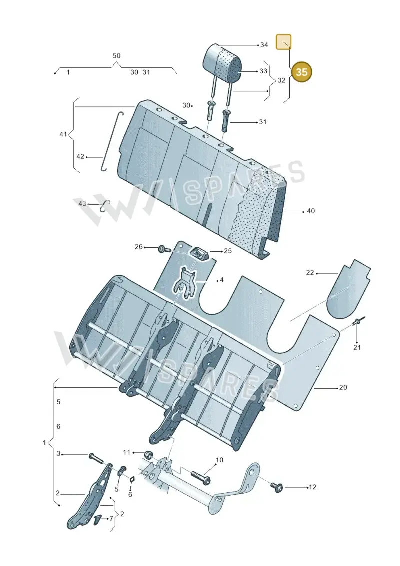 7F0881903AJLI8 — Volkswagen Caravelle (2019-2024) diagram 410885500, position 35