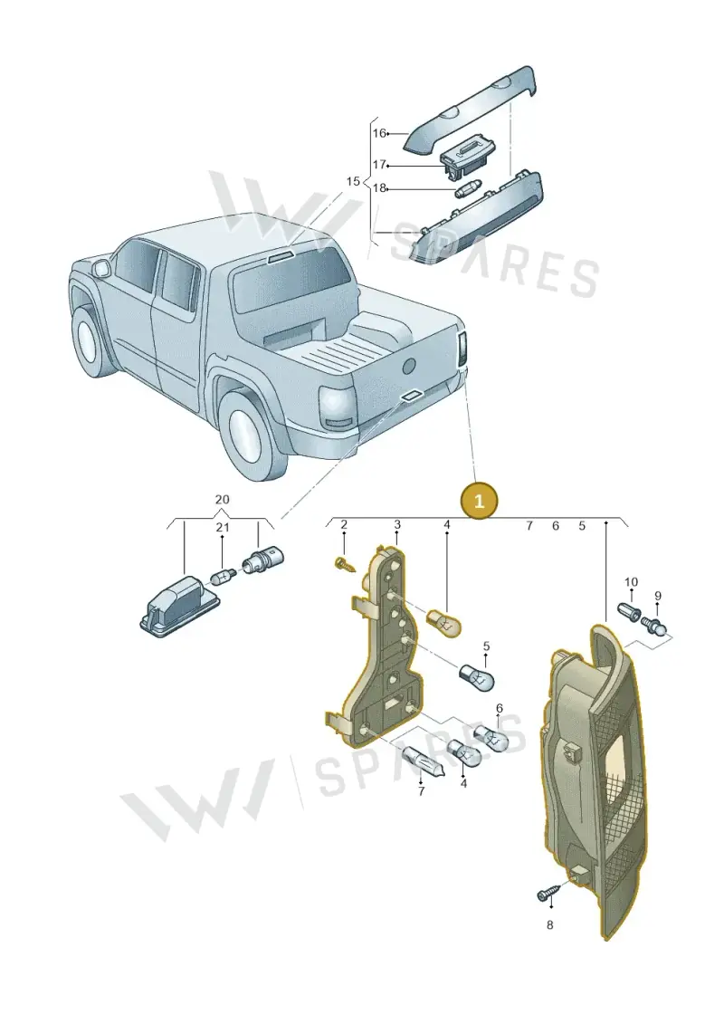 7F0945095 — Volkswagen Amarok twin cab (2012-2016) diagram 683945000, position 1