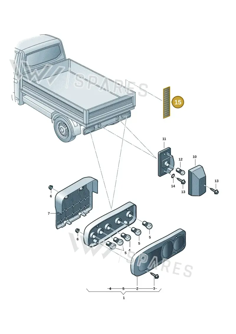 7F0945105 — Volkswagen Single-cab transp. (2019-2024) diagram 7fp945000, position 15