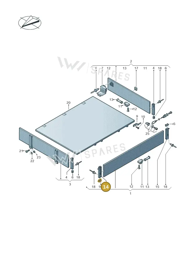 7F1829454 — Volkswagen Single-cab transp. (2019-2024) diagram 411829100, position 14
