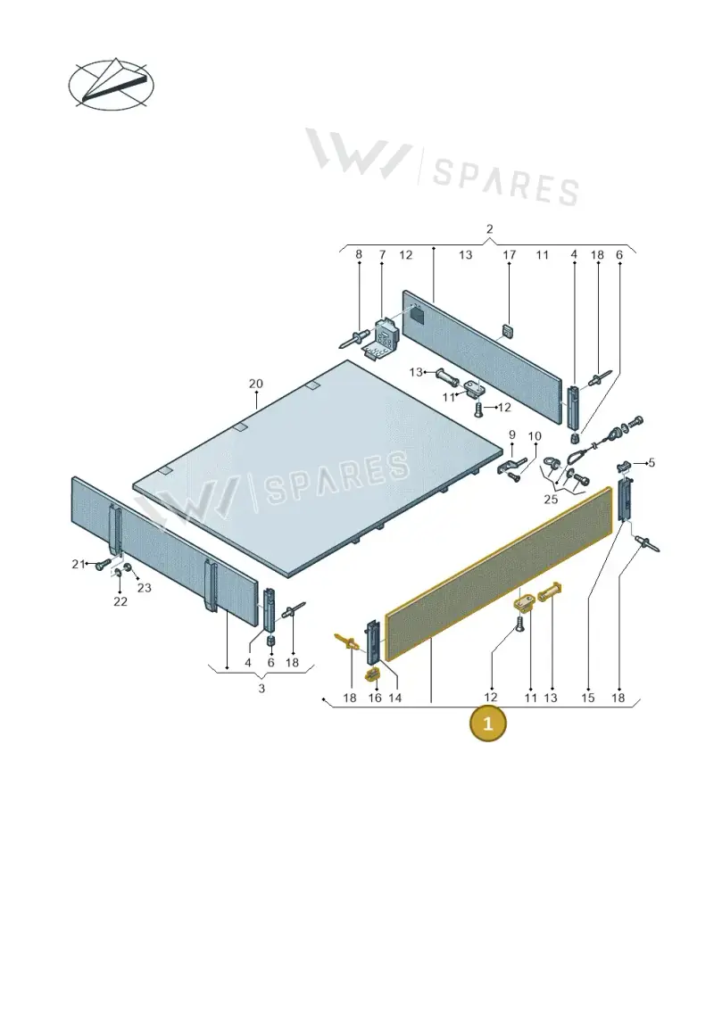 7F7829051 — Volkswagen Single-cab transp. (2019-2024) diagram 411829100, position 1