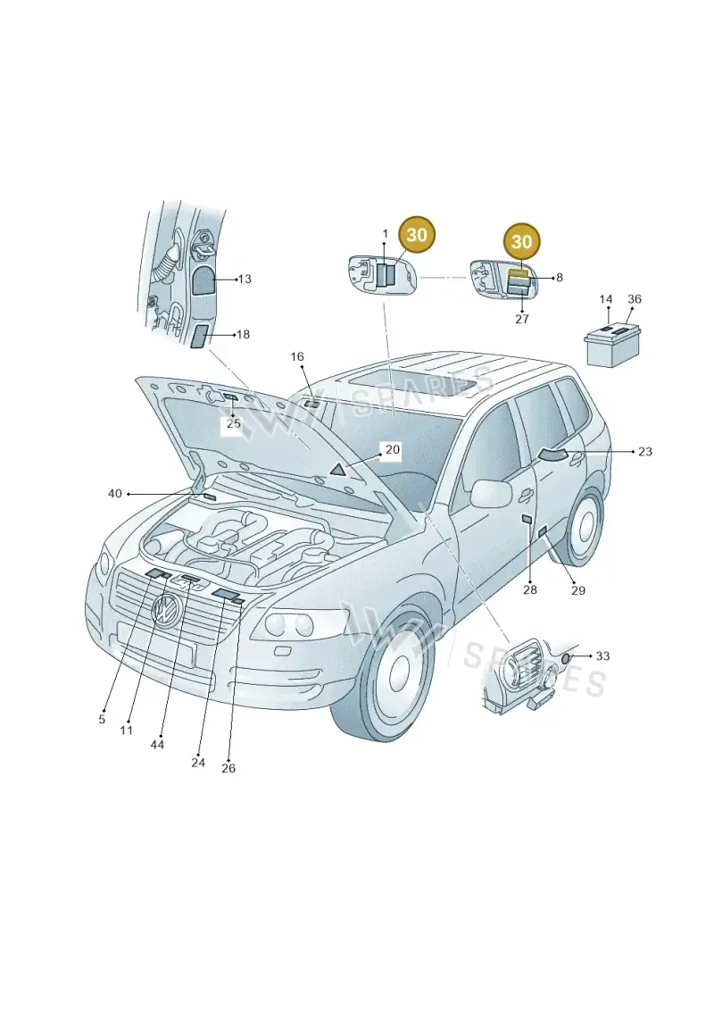 7H0010310T — Volkswagen Touareg (2005-2006) diagram 274010000, position 30