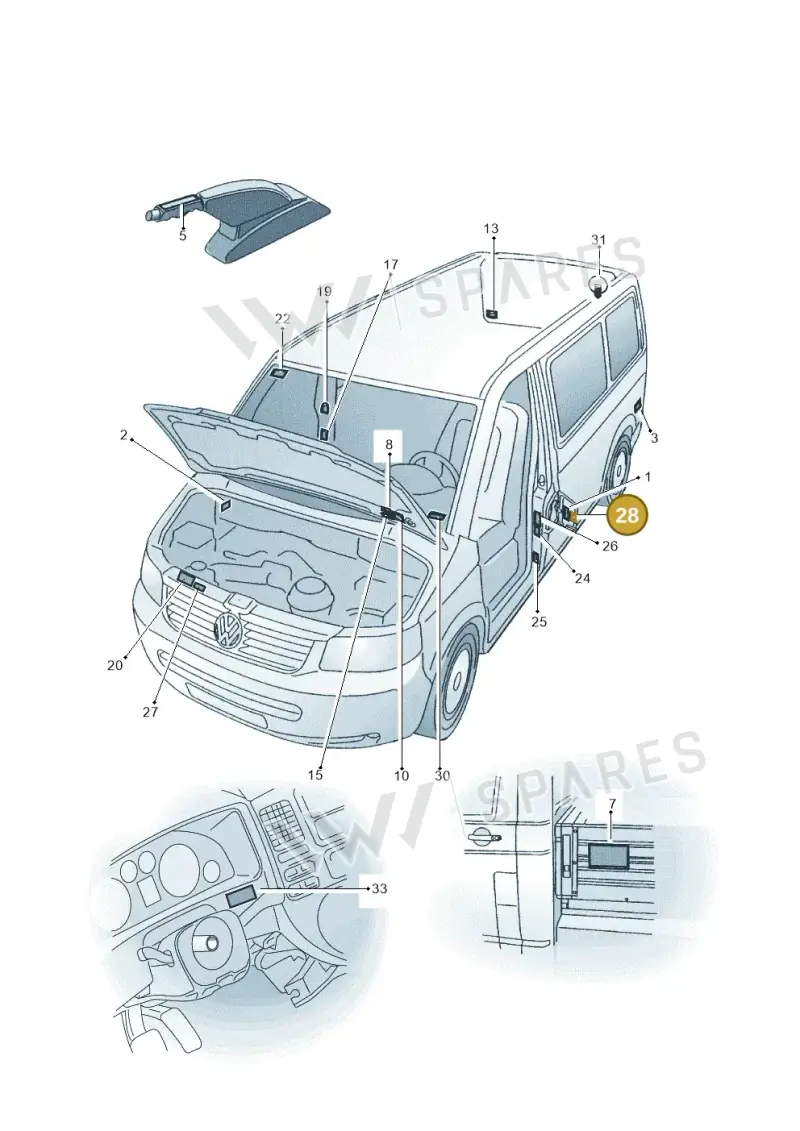 7H0010310T — Volkswagen California Camper (2009-2011) diagram 410010000, position 28