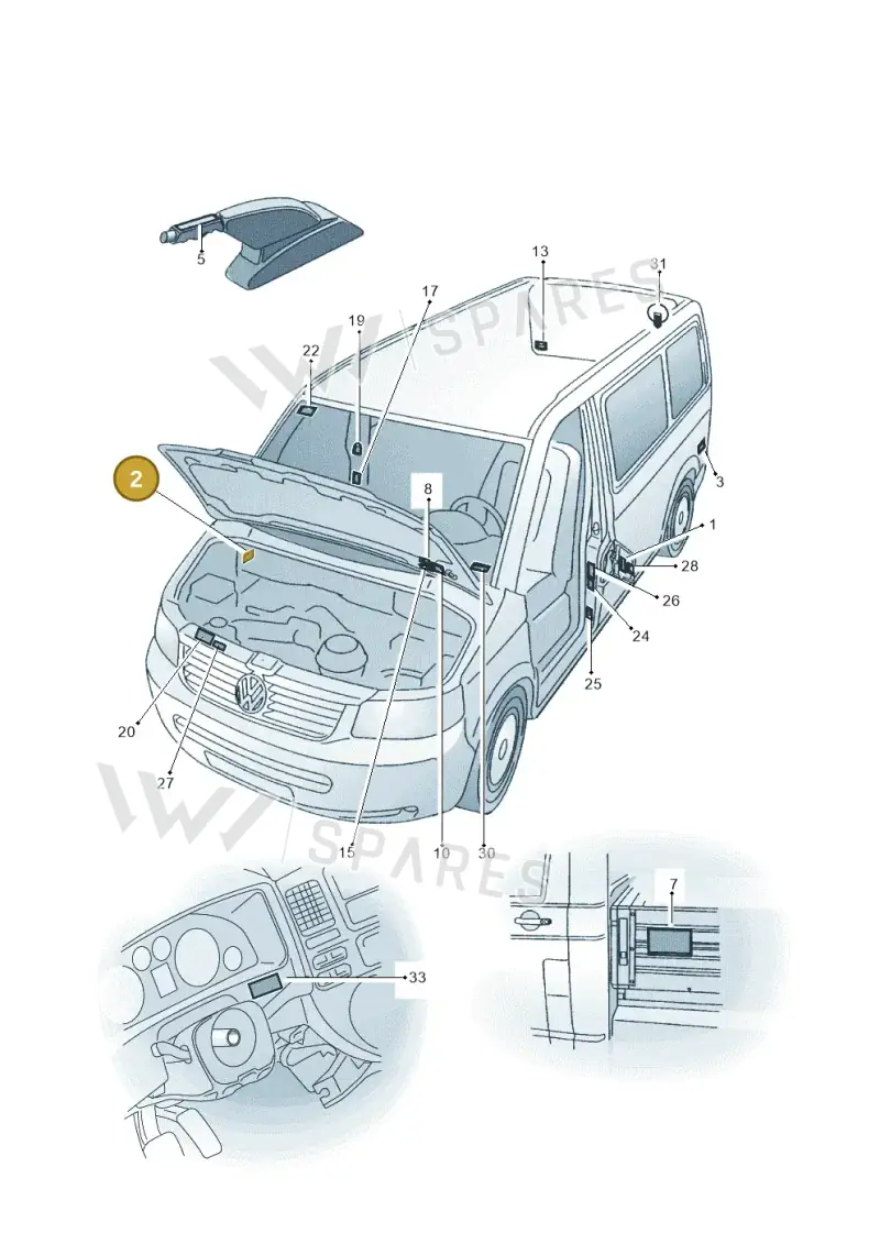 7H0010402N — Volkswagen Transp. caravelle (2011-2015) diagram 410010000, position 2