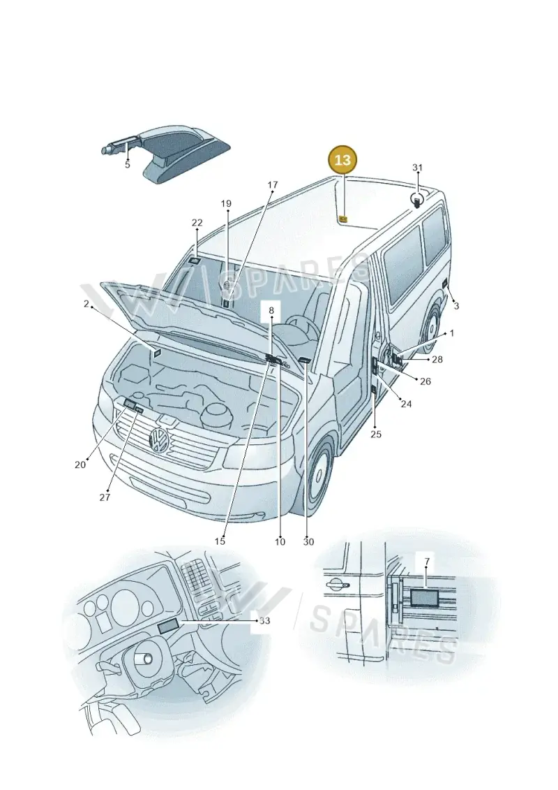 7H0010692S — Volkswagen Transp. dropside (2011-2015) diagram 410010000, position 13