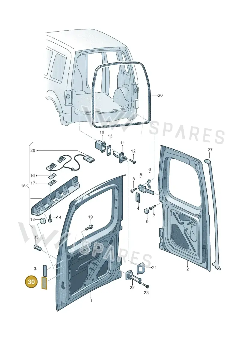 7H0010692S — Volkswagen Caddy Maxi Kombi (2010-2015) diagram 443827500, position 30