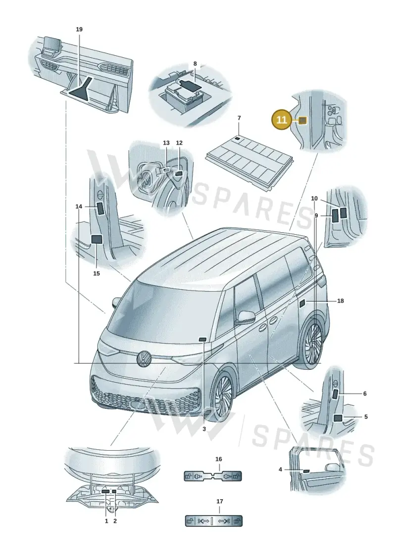 7H0010692S — Volkswagen ID.Buzz (2022-) diagram 15a010000, position 11