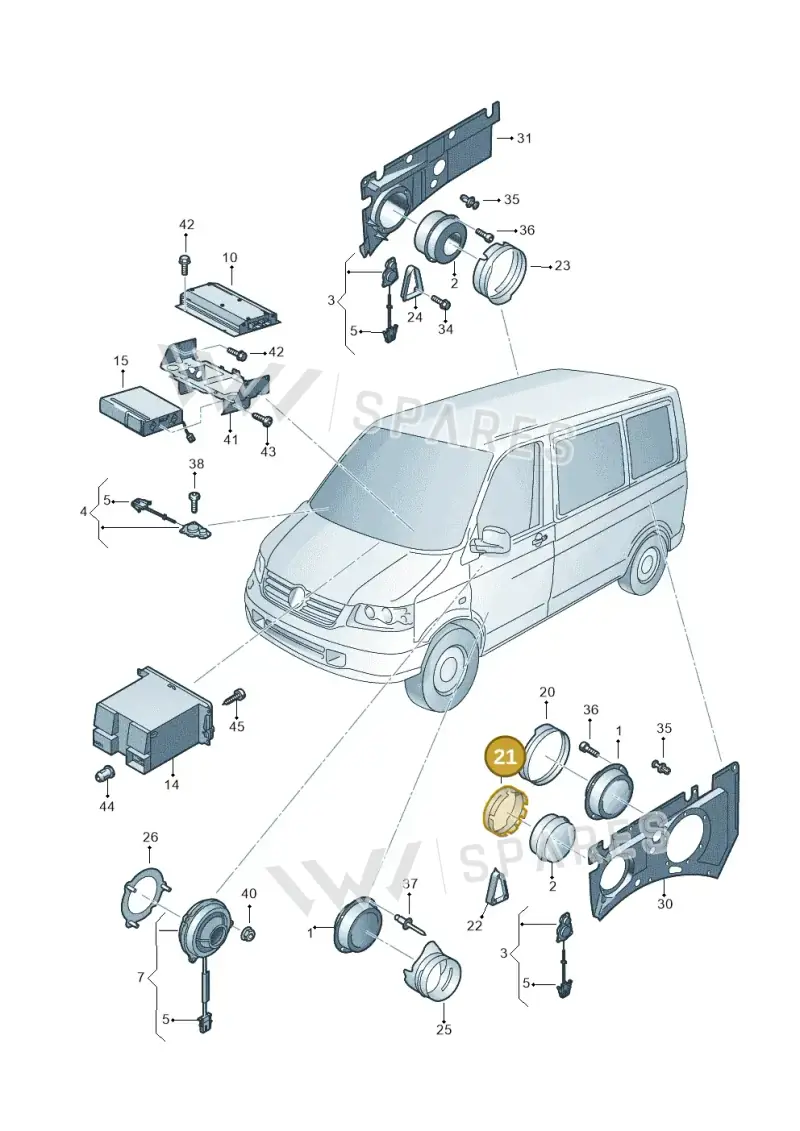 7H0035217A — Volkswagen Transp. caravelle (2011-2015) diagram 410035350, position 21