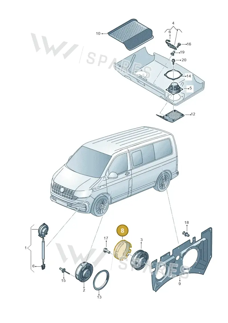 7H0035217A — Volkswagen Caravelle (2019-2024) diagram 7ep035035, position 8
