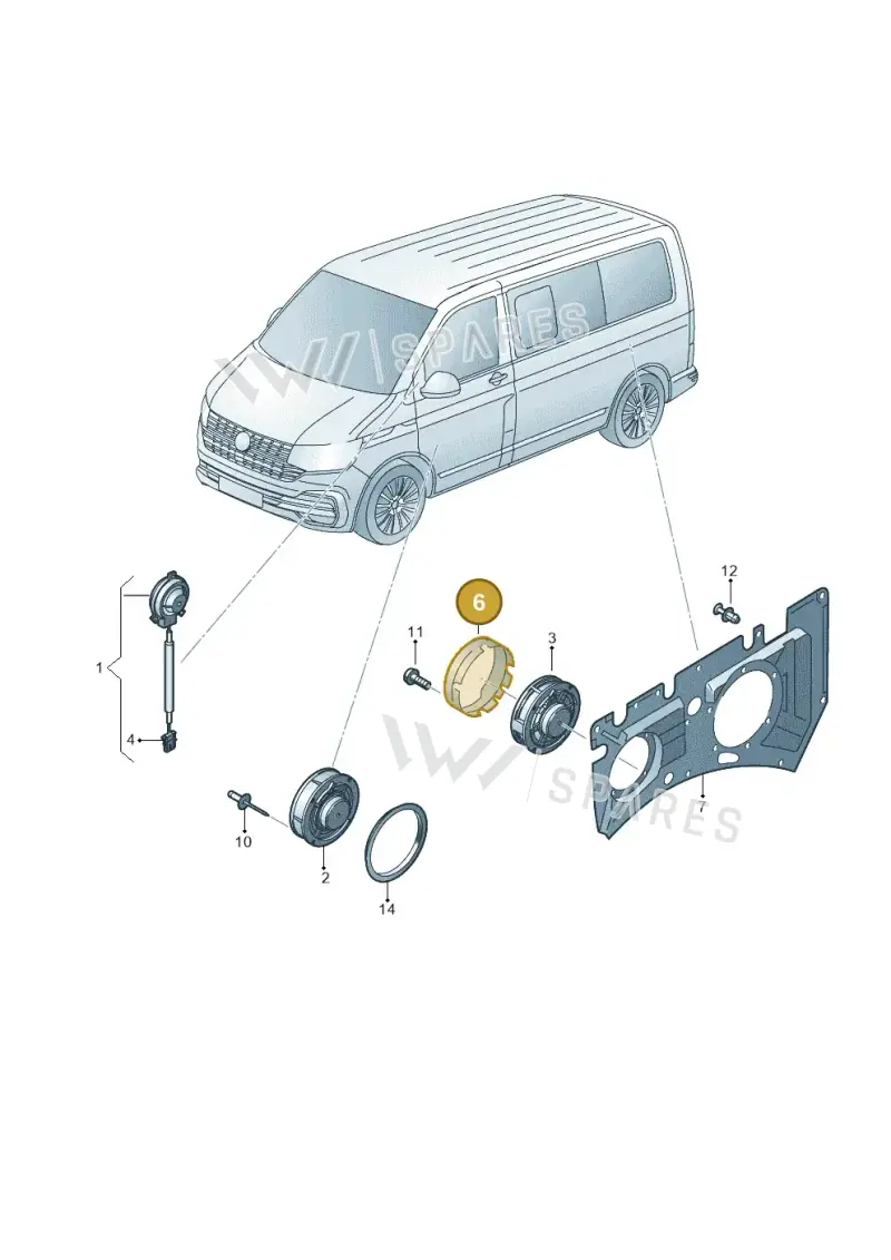7H0035217A — Volkswagen Transporter Multivan (2019-2024) diagram 7em035035, position 6
