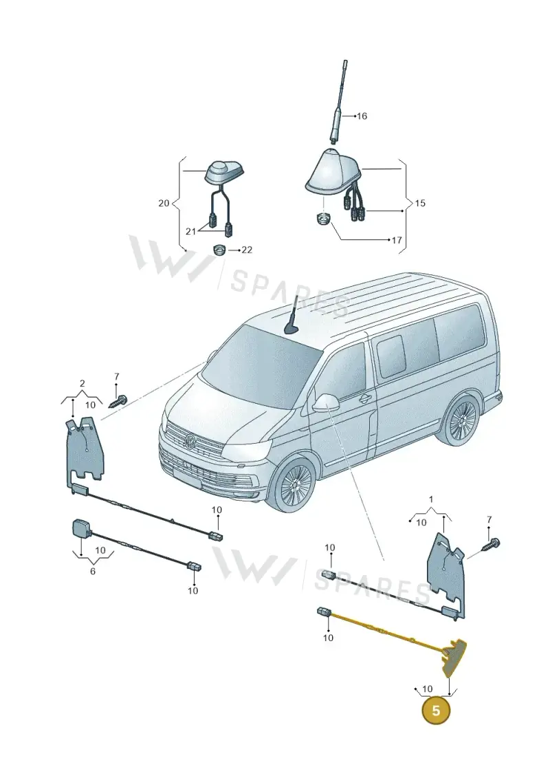 7H0035534 — Volkswagen Caravelle (2015-2019) diagram 861035100, position 5