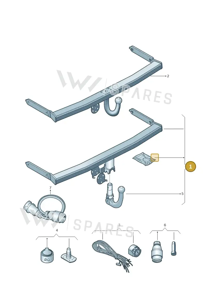 7H0092155B — Volkswagen Caravelle (2015-2019) diagram 459071100, position 1