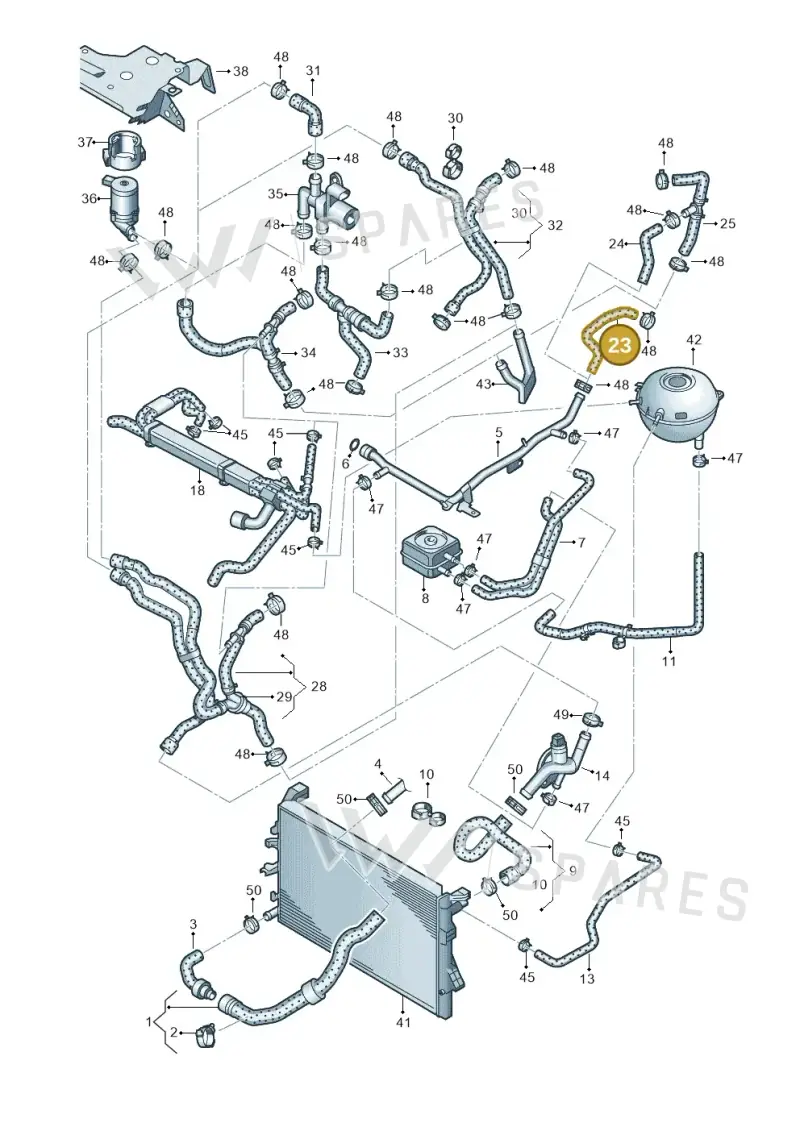 7H0121073A — Volkswagen Transp. caravelle (2011-2015) diagram 679121300, position 23