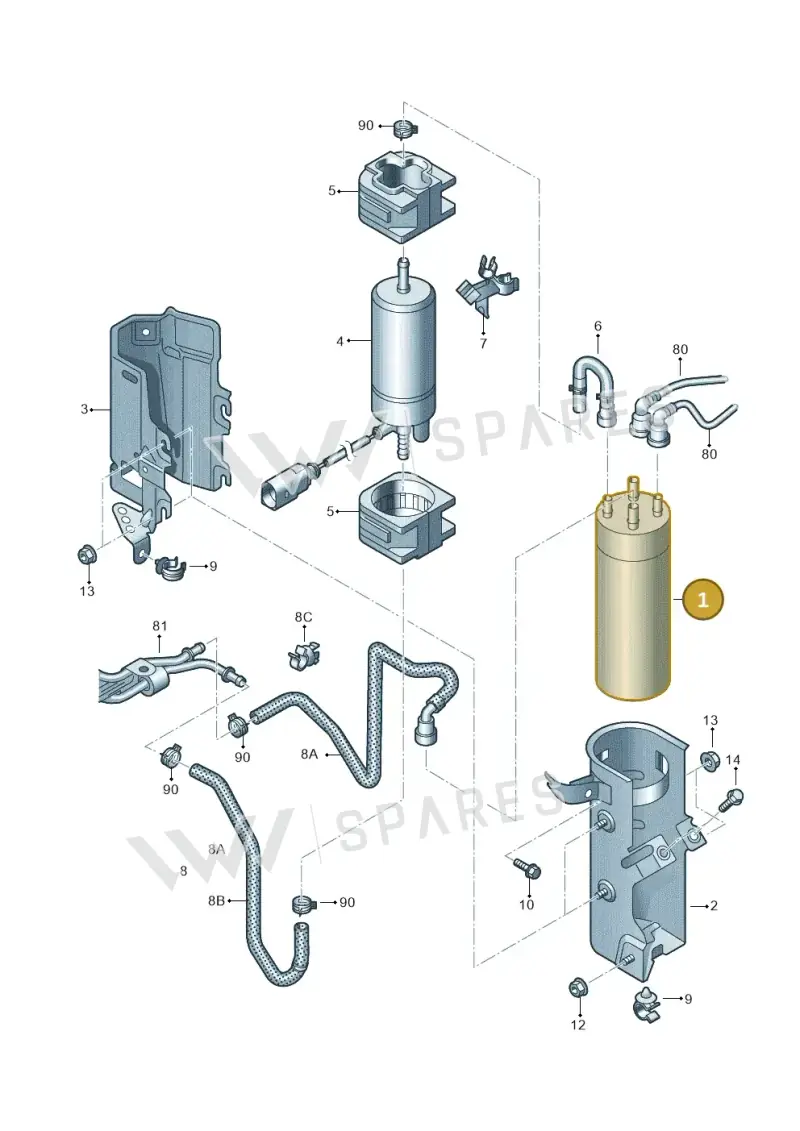 7H0127401A — Volkswagen Caravelle (2015-2019) diagram 679127250, position 1