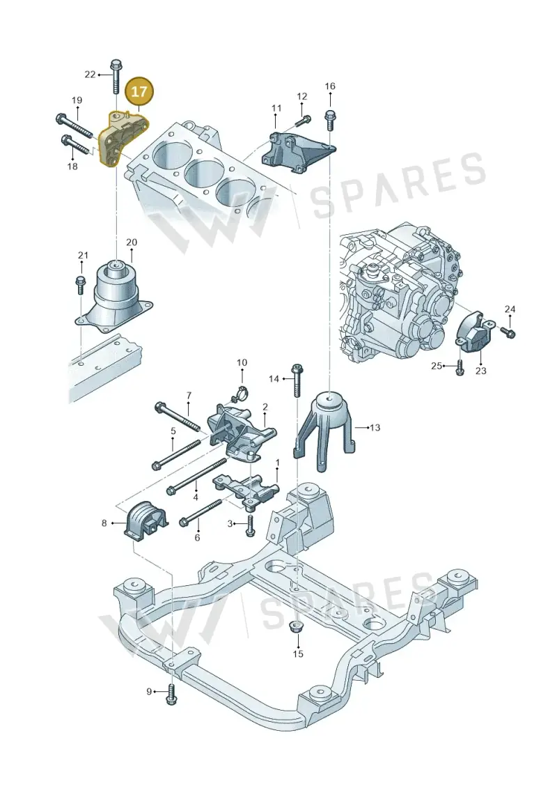 7H0199207C — Volkswagen Transp. caravelle (2008-2009) diagram 410199300, position 17