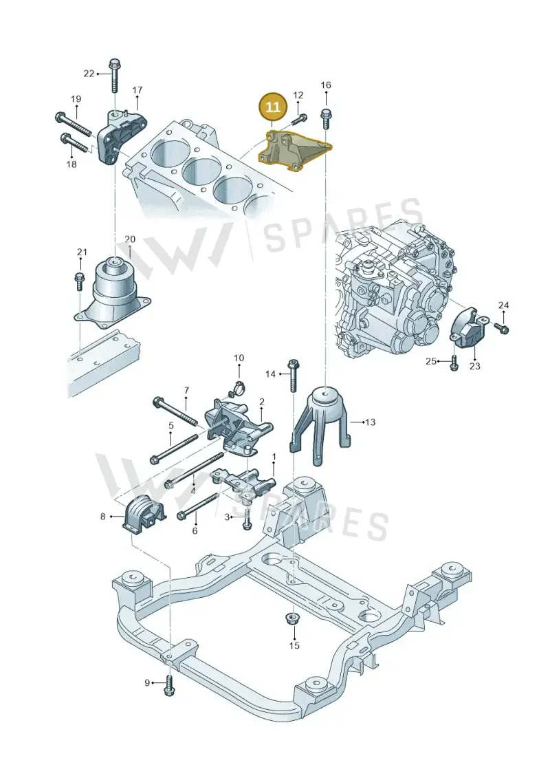 7H0199370L — Volkswagen Transp. caravelle (2008-2009) diagram 410199300, position 11