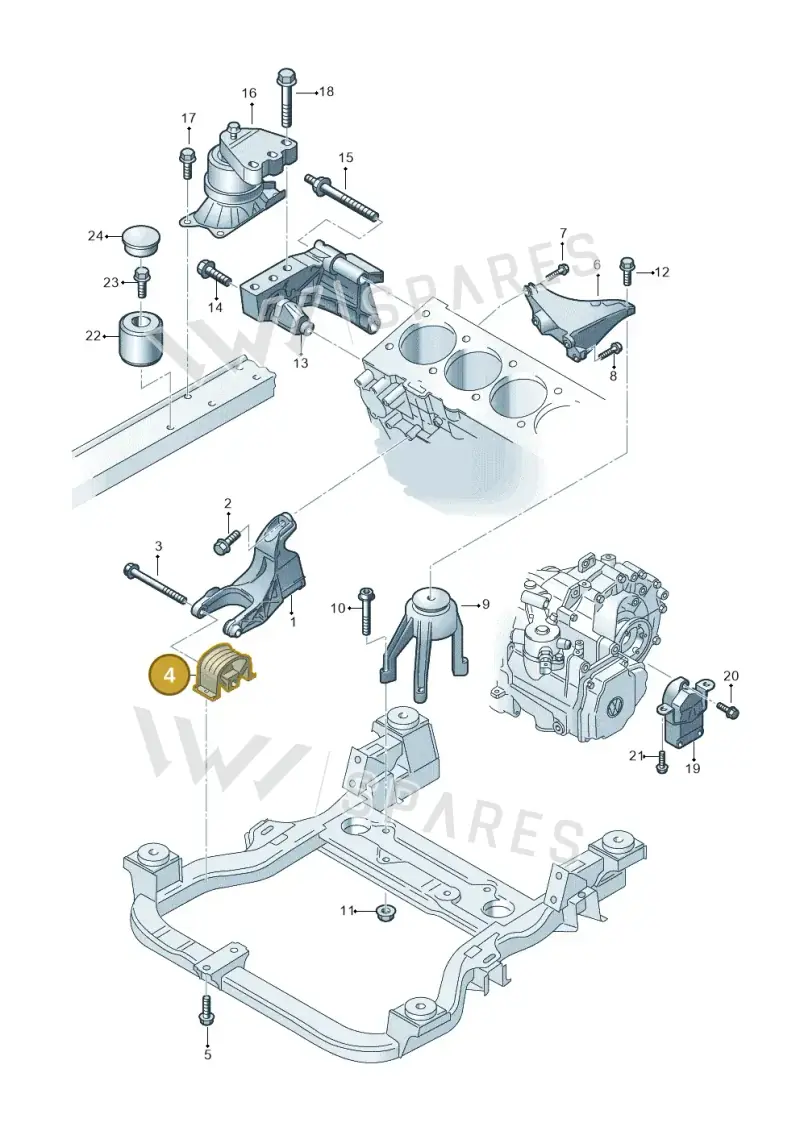 7H0199848G — Volkswagen Transp. caravelle (2008-2009) diagram 410199200, position 4