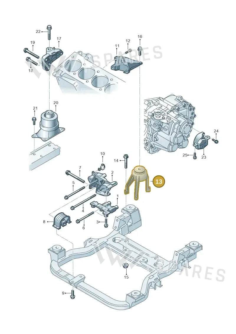 7H0199849AT — Volkswagen Transp. caravelle (2008-2009) diagram 410199300, position 13