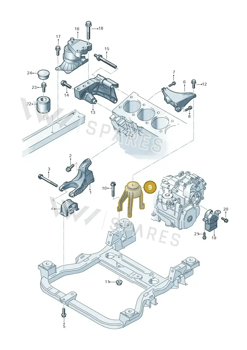 7H0199849AT — Volkswagen Transp. caravelle (2008-2009) diagram 410199200, position 9