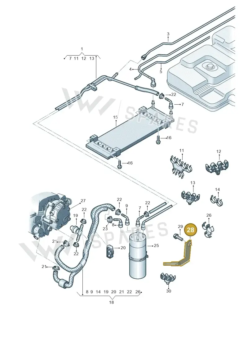 7H0201503A — Volkswagen TRANSPORTER/4MOTION    06 (2005-2006) diagram 410201250, position 28