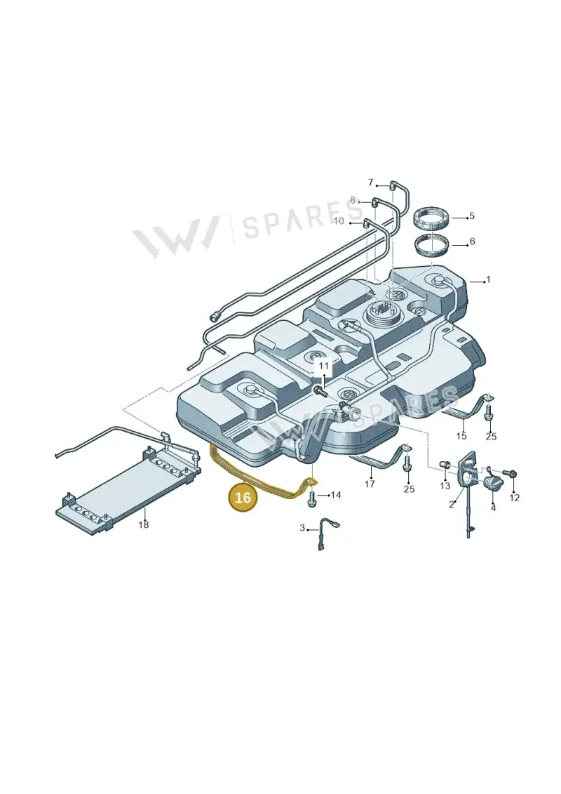 7H0201651C — Volkswagen Transp. caravelle (2008-2009) diagram 410201060, position 16