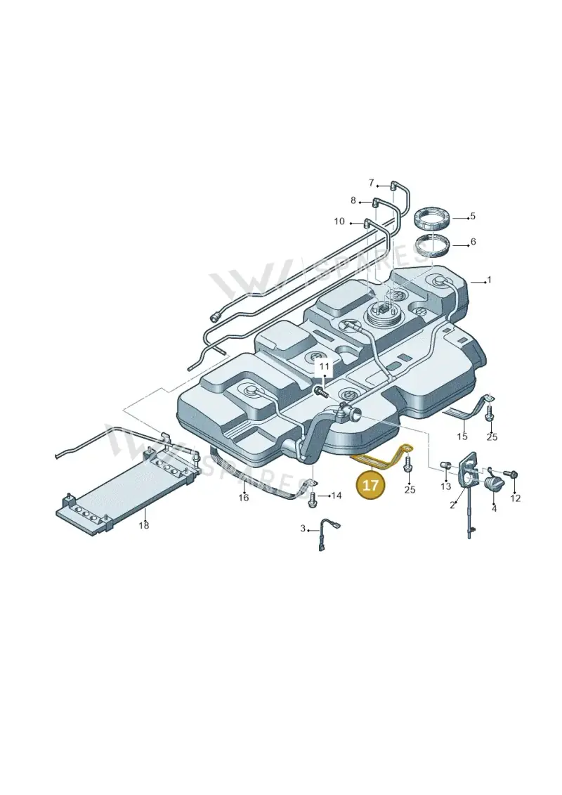 7H0201654C — Volkswagen Transp. caravelle (2008-2009) diagram 410201060, position 17