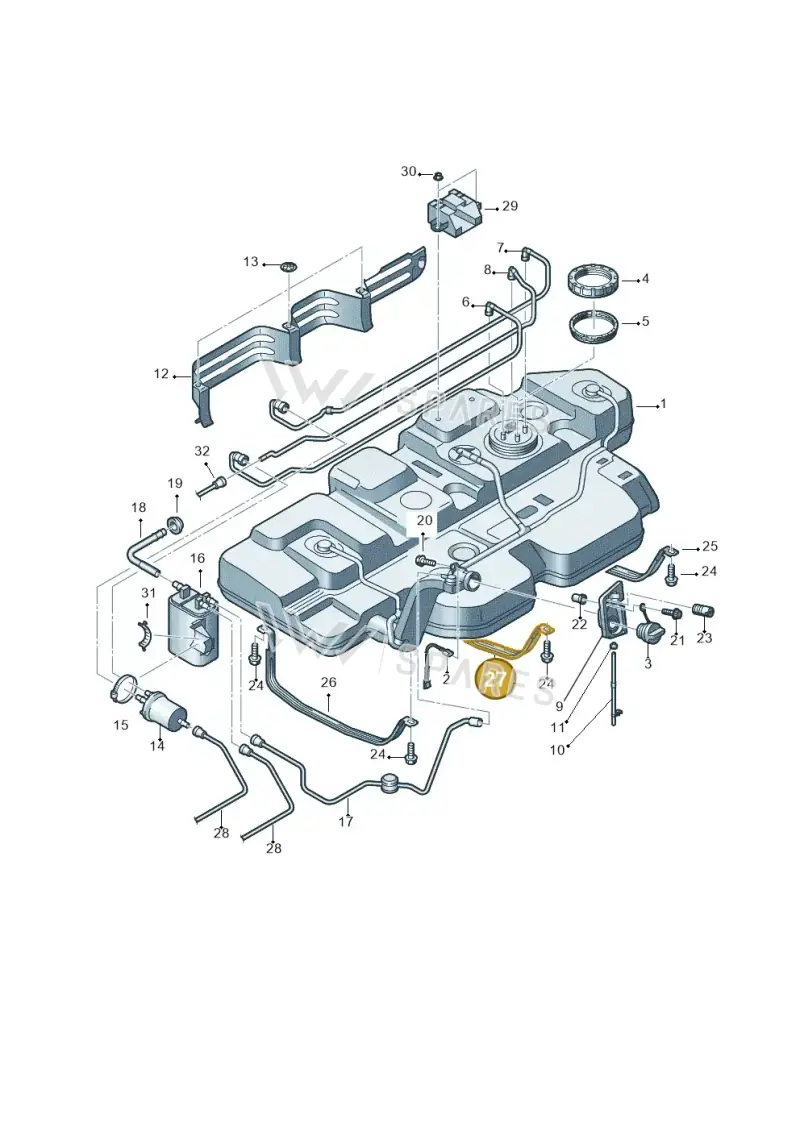 7H0201654C — Volkswagen Transp. caravelle (2011-2015) diagram 731201480, position 27