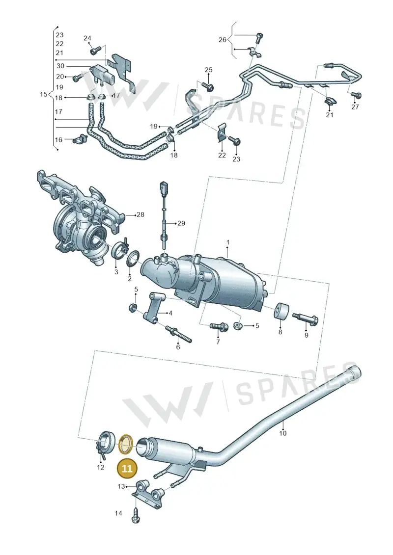 7H0253115D — Volkswagen Caravelle (2015-2019) diagram 861253420, position 11