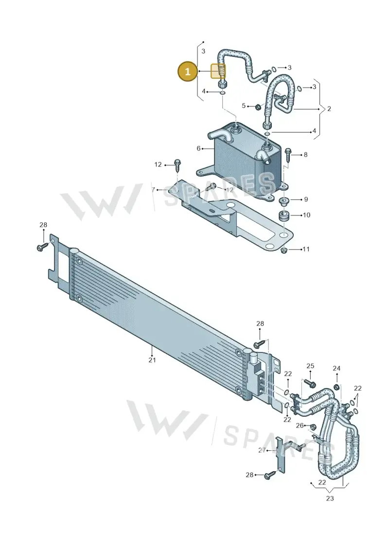 7H0317821A — Volkswagen Transp. caravelle (2008-2009) diagram 410317500, position 1