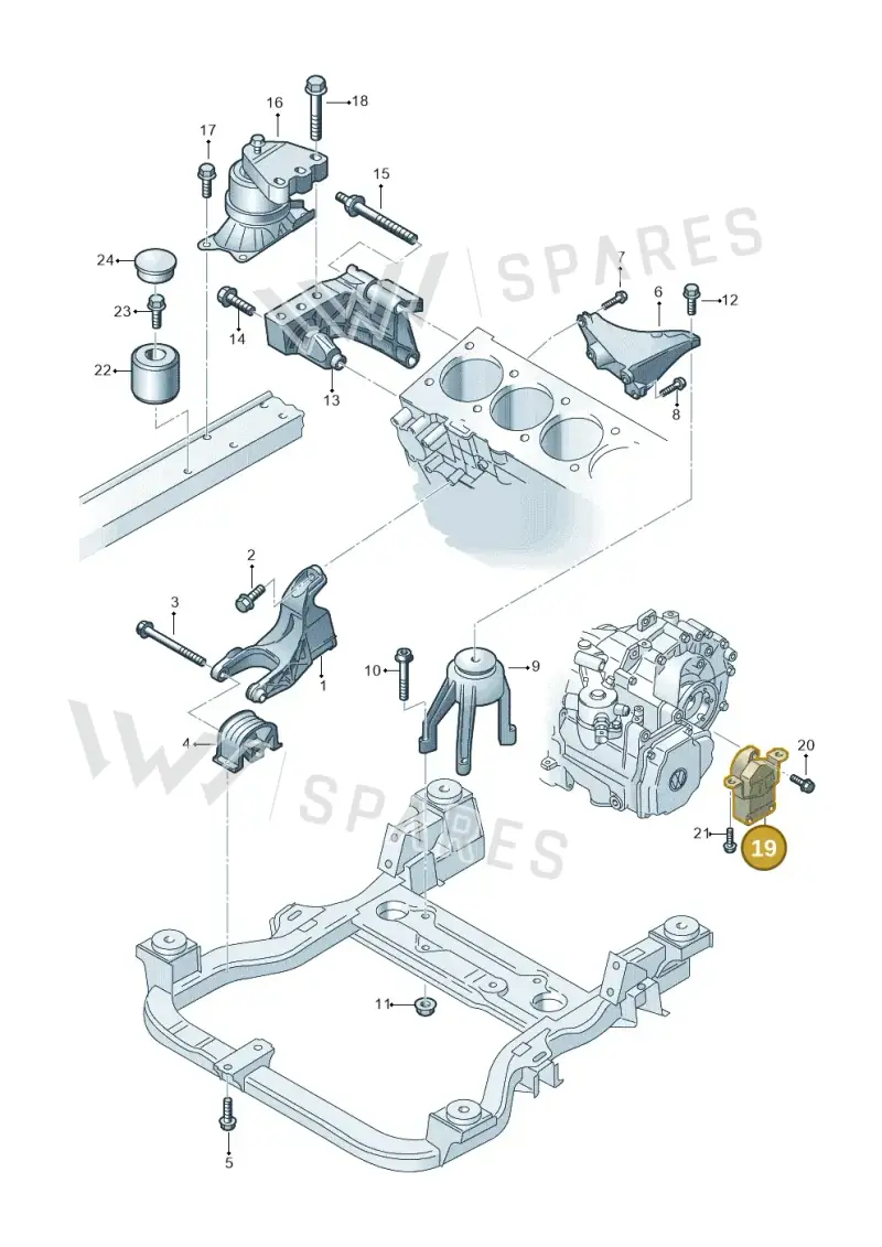 7H0399151J — Volkswagen Transp. caravelle (2008-2009) diagram 410199200, position 19