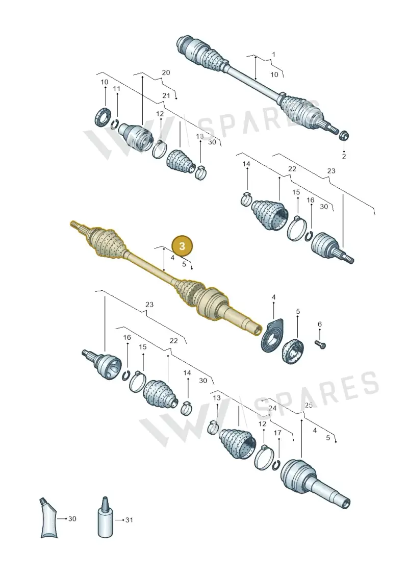 7H0407272BM — Volkswagen Transp. caravelle (2008-2009) diagram 731407300, position 3