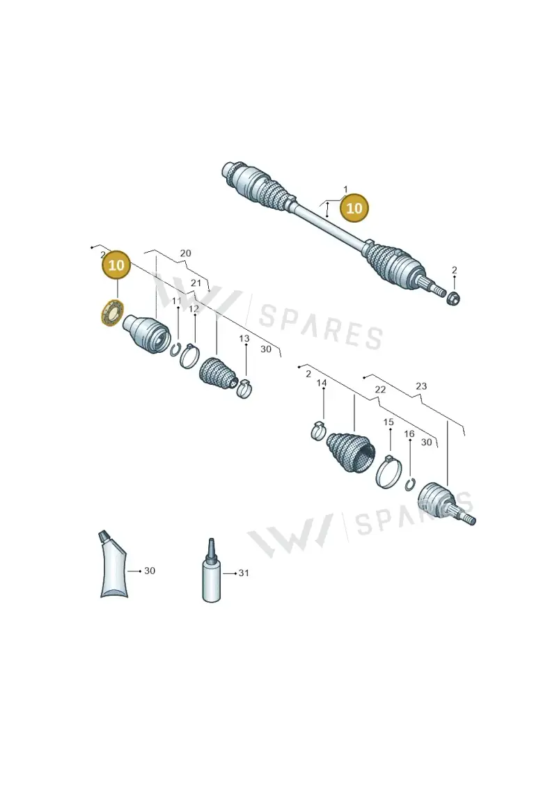 7H0407284B — Volkswagen Transp. caravelle (2011-2015) diagram 479407300, position 10