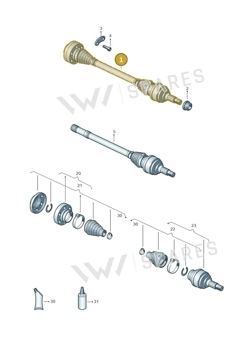 7H0501201DX — Volkswagen Transp. caravelle (2008-2009) diagram 616501200, position 1