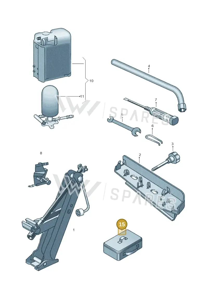 7H0601703905 — Volkswagen Sharan (2008-2010) diagram 162011100, position 15
