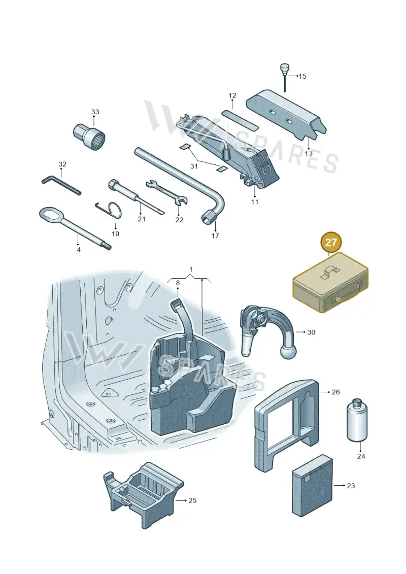 7H0601703905 — Volkswagen Transp. caravelle (2011-2015) diagram 410011100, position 27