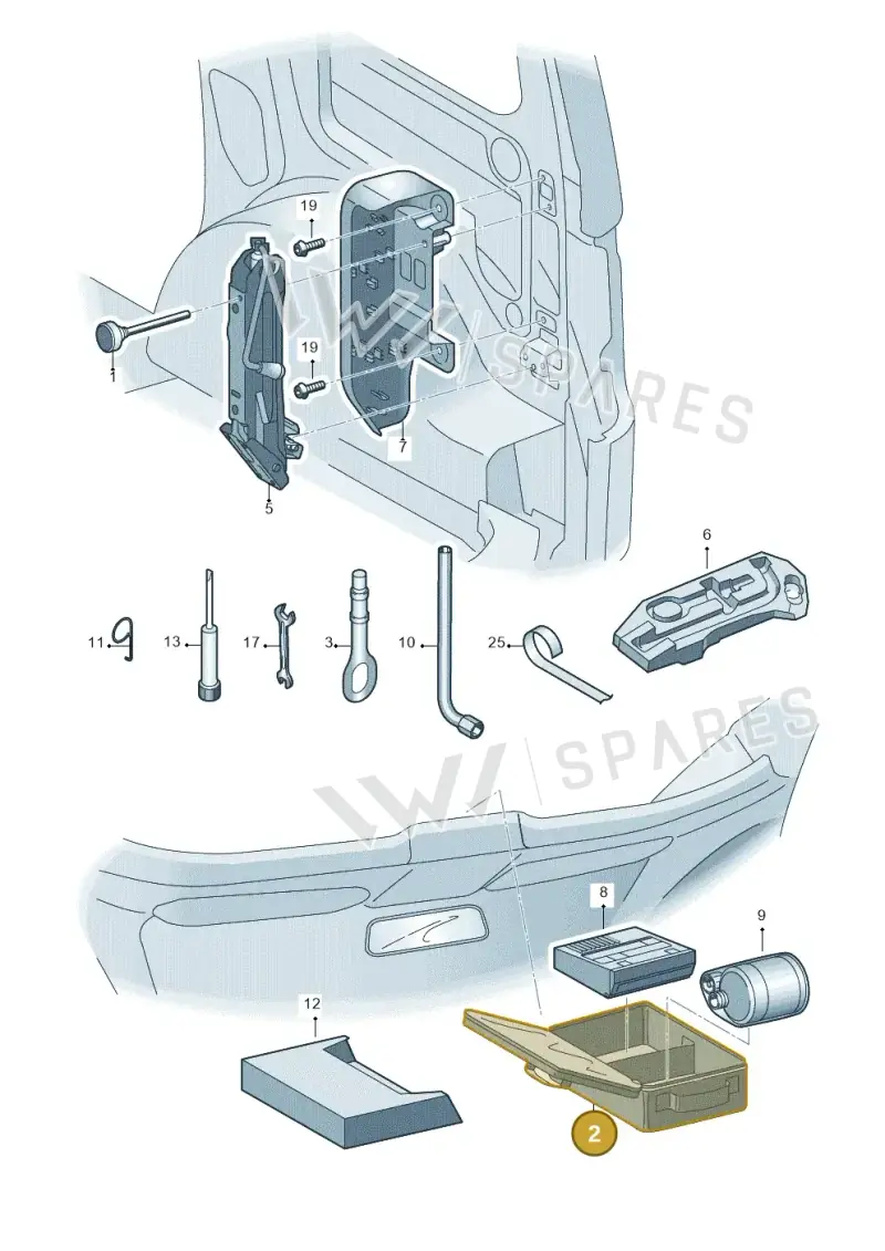 7H0601703905 — Volkswagen Caddy kombi (2015-2020) diagram 443012000, position 2