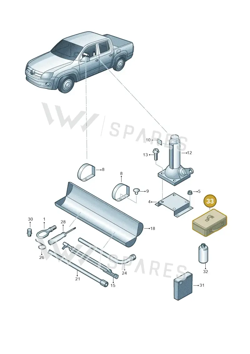7H0601703905 — Volkswagen Amarok twin cab (2012-2016) diagram 683012000, position 33