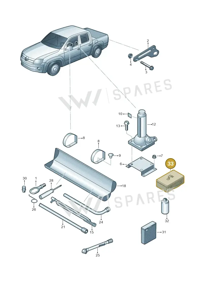 7H0601703905 — Volkswagen Amarok twin cab (2016-2022) diagram 894012000, position 33
