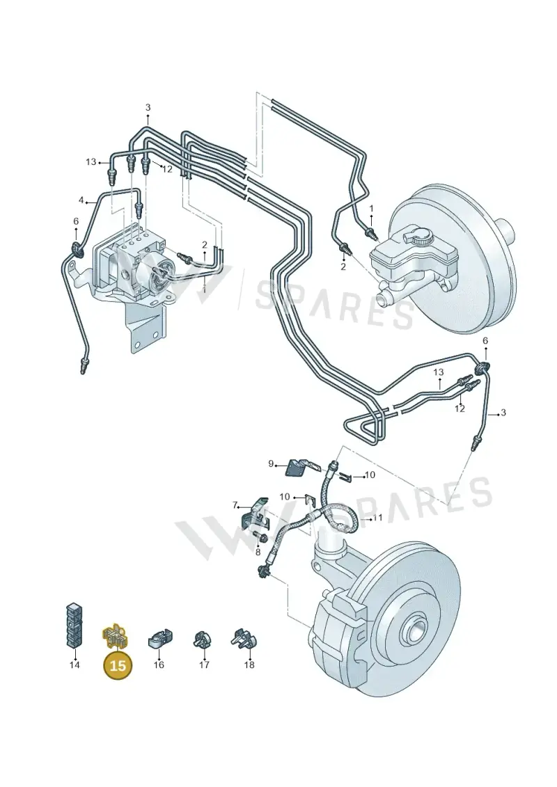 7H0611797 — Volkswagen Tiguan 2.0 (2023-) diagram 869611200, position 15
