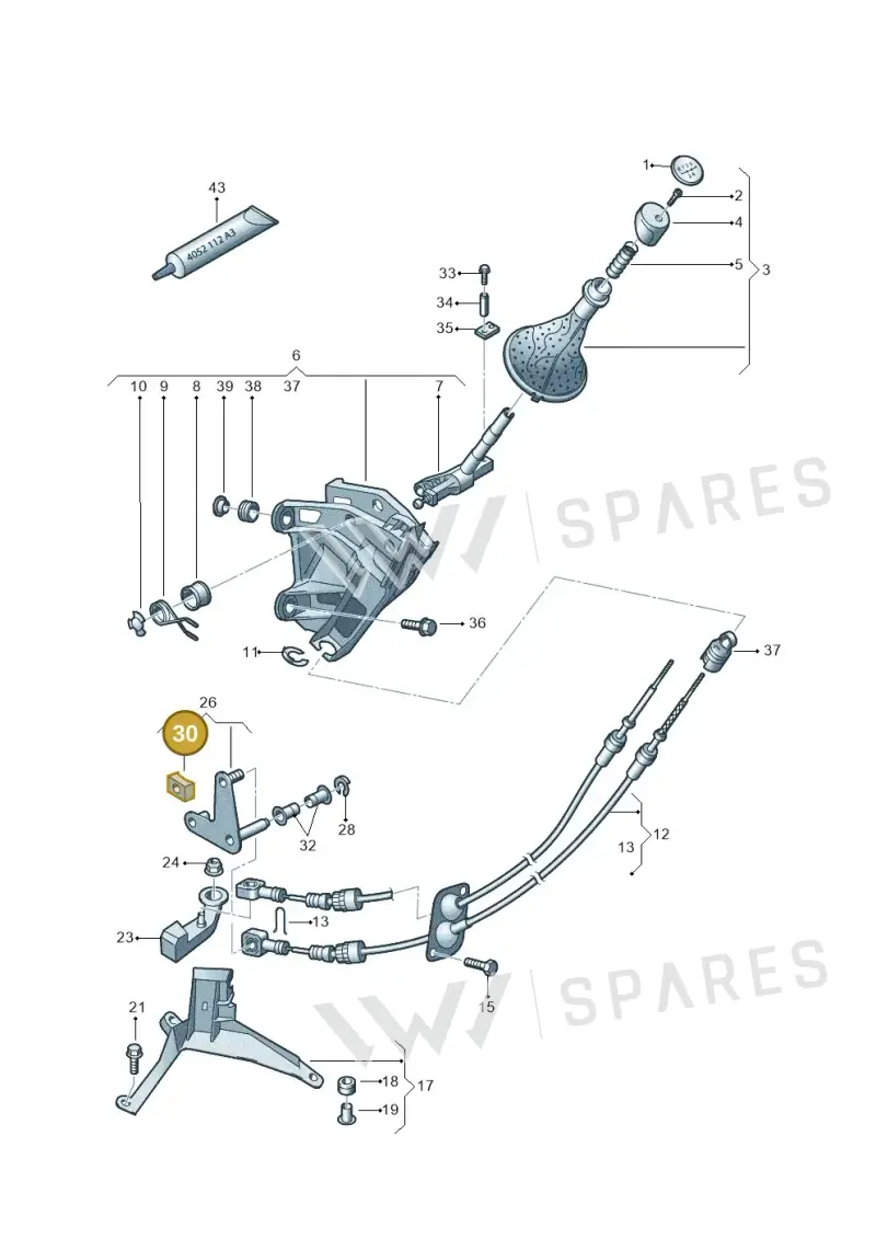 7H0711550 — Volkswagen Transp. caravelle (2008-2009) diagram 410711300, position 30